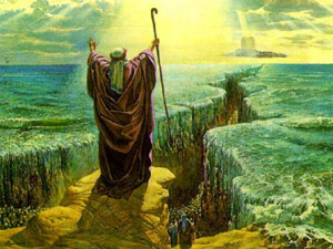 Чермное море, жезл Моисея, народ его, фараон